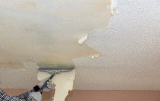 Painting different surfaces includes preparation, taking off popcorn ceiling